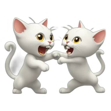 two cat fighting sticker
