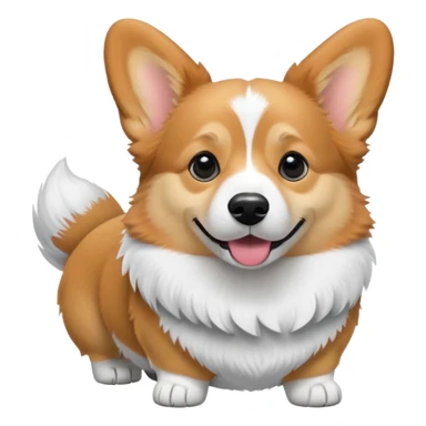 Corgi cardigan color blanco con negro sticker