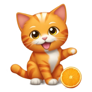 Orange cat doing orange cat activities sticker