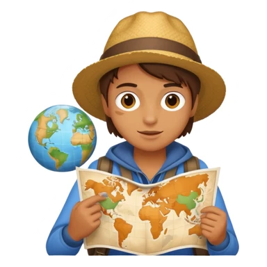 traveler with map sticker