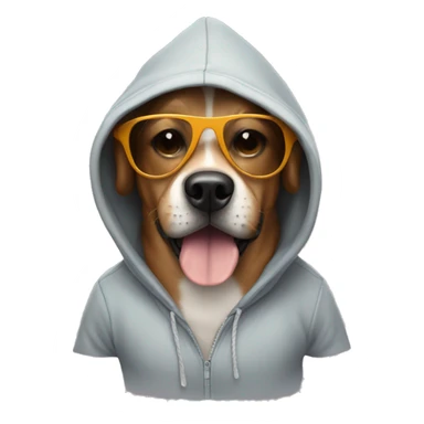 Dog wearing a hoodie with sunglasses  sticker