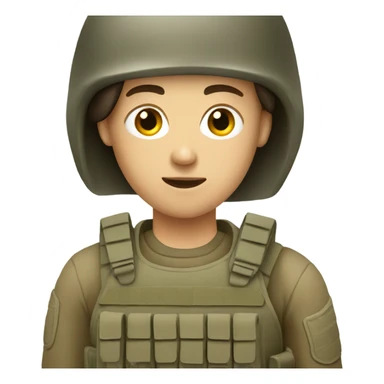 White email brunette soldier sticker
