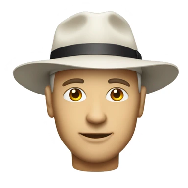 white bold man in a hat sticker
