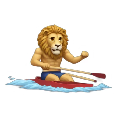 Lion rower sticker