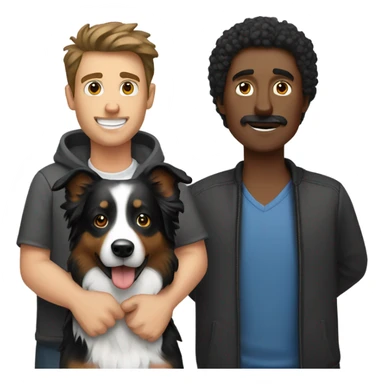Man and border collie sticker