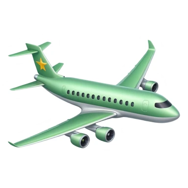 самолет светло зеленого цвета  sticker