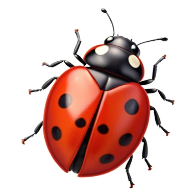 Cinematic Noble Ladybug Portrait Emoji, Poised and charming, with a tiny, rounded red shell adorned with crisp black spots, delicate antennae, and bright, observant eyes, Simplified yet sharply detailed features, highly detailed, glowing with a soft, scarlet radiance, high shine, intelligent and spirited, stylized with an air of natural whimsy, focused and alert, soft glowing outline, capturing the essence of a watchful ladybug that appears ready to scuttle out of the screen with effortless grace! sticker