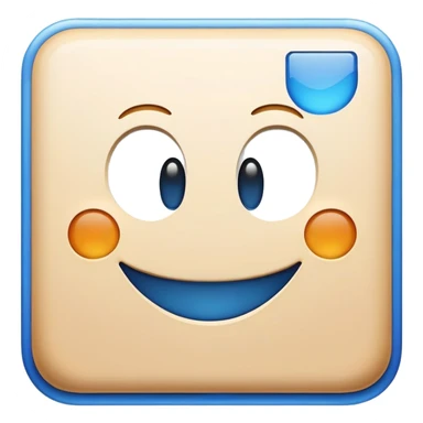 Mac Finder logo, blue square with happy face sticker