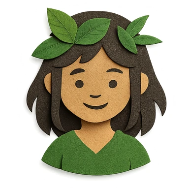 jungle girl with layered paper look, no background sticker