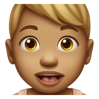 Baby sticking tongue out sticker