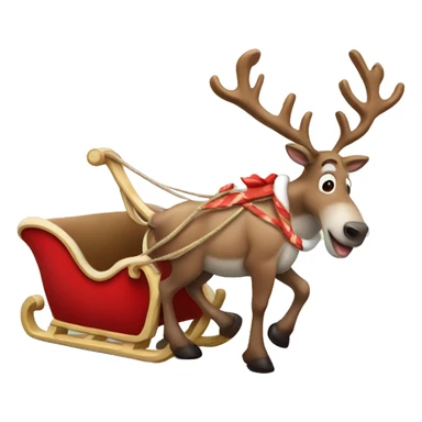 reindeer pulling santa sleigh sticker