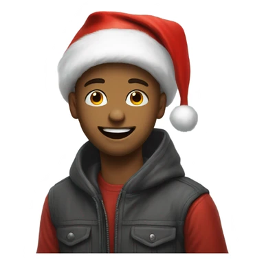 funny boy portrait meme with Santa hat sticker