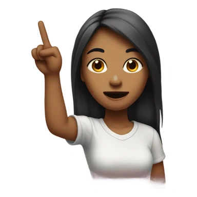 A girl flipping someone off with her middle finger sticker