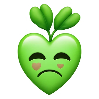Combination of green heart and bud emoji sticker