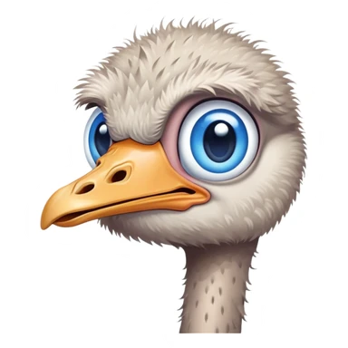 Ostrich with big blue eyes sticker