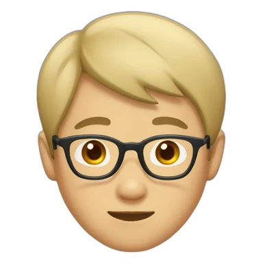 asian boy wearing glasses short haircut sticker