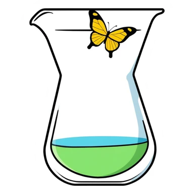 science, beaker shaped like a butterfly multicolored ￼ sticker