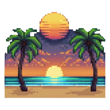 beach sunset sticker