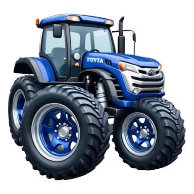 Silver Chrome Tractor tires on glossy dark blue body 2025 Toyota 86 off road rally car  sticker