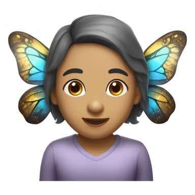 Butterfly dourada escrito embaixo “Ele me deu asas” sticker