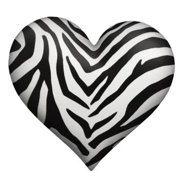 zebra printed heart sticker