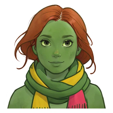 girl with freckles and auburn hair  sticker