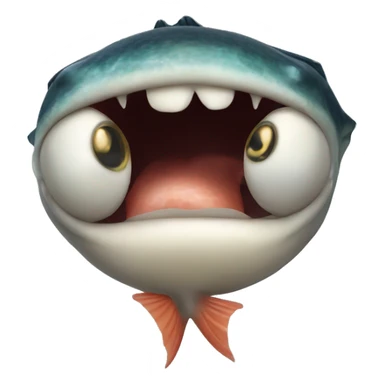 fish biting its own lip sheesh sticker