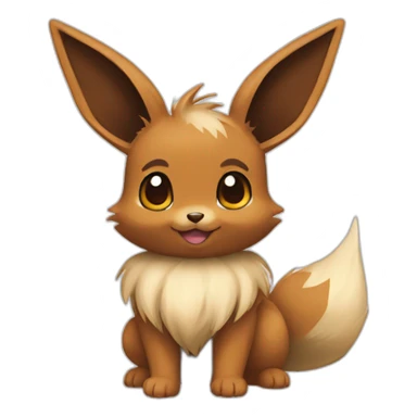 Pokémon Eevee with brown heart sticker