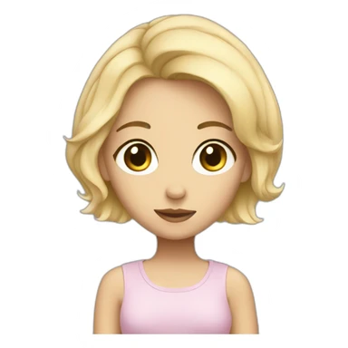 Blonde girl with big eyes and so short hair sticker
