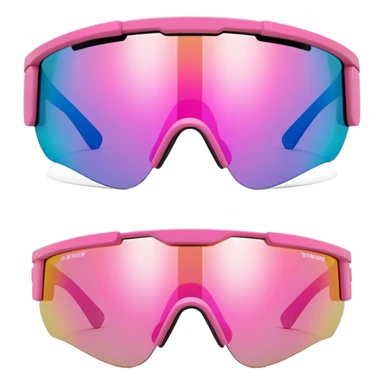 ultra thick sporty pink shield visor sunglasses with maximum robust frame, industrial strength build, extremely bulky design, one-piece lens sticker