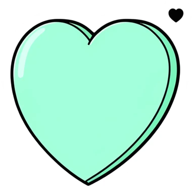 Mint green heart sticker