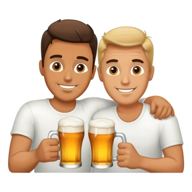two man enjoying a beer together sticker