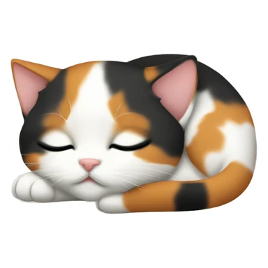 Sleeping Calico kitten sticker