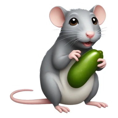 Rat holding a pickle sticker