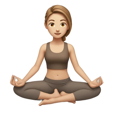 White girl with brown hair doing yoga sticker