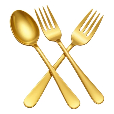 gold spoon and fork sticker