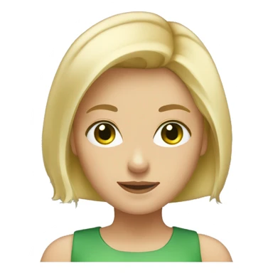 Blonde girl with short dark blonde hair and green eyes sticker