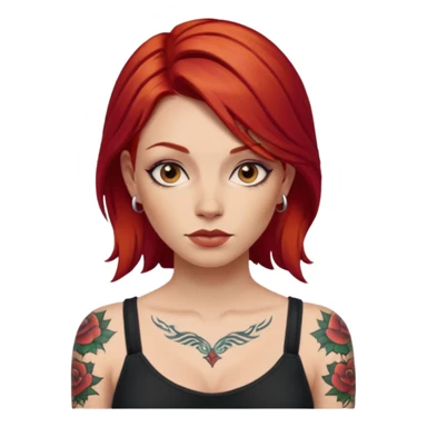 woman with red hair and tattoos sticker