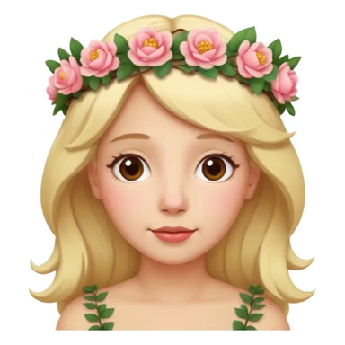 woman blonde old with flower crown sticker