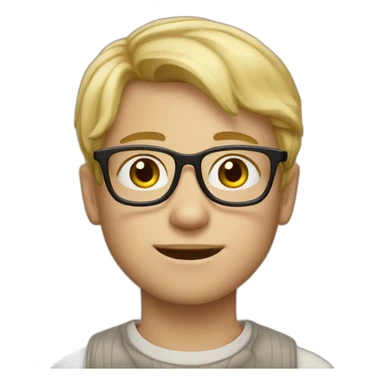 Blond boy with glasses and freckles  sticker