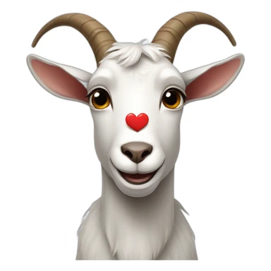 Goat with heart in his eyes sticker
