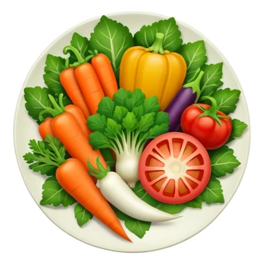 plate with vegetables and leaves sticker