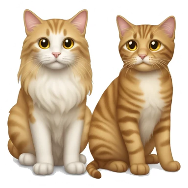 Two cats. One is tabby, another is long hair golden British  sticker