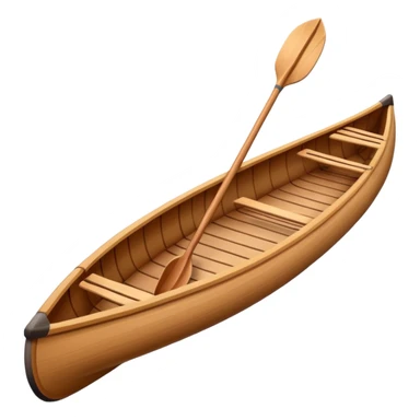Canoe – Slim wooden canoe with paddles sticker