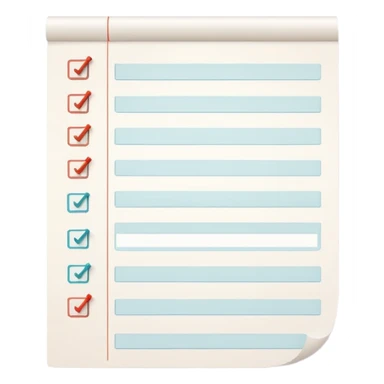 endless wavy checklist paper looping curling filled with tiny checkboxes disappearing into background sticker