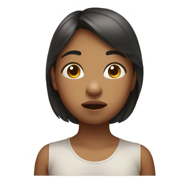 Girl holding her breath, mouths closed, with her big cheeks full. sticker