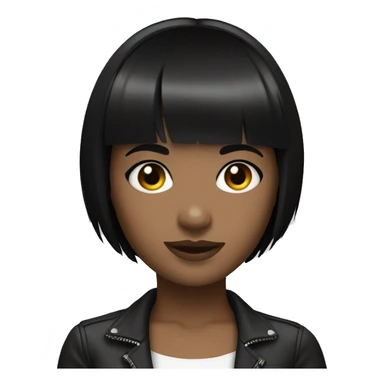 girl dj with fair skin short black hair and bangs sticker