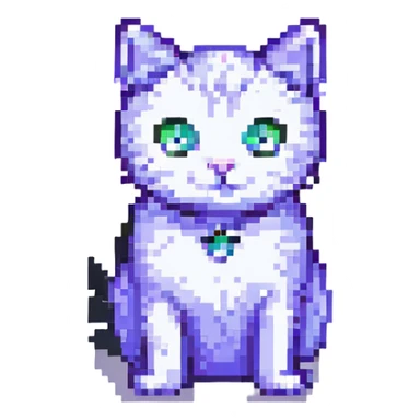 simple and cute pixel art cat sticker