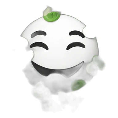 A happy smiley face chewing a bunch of dollar bills sticker