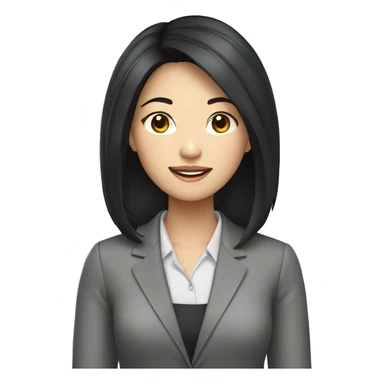 young asian woman office worker with black hair sticker